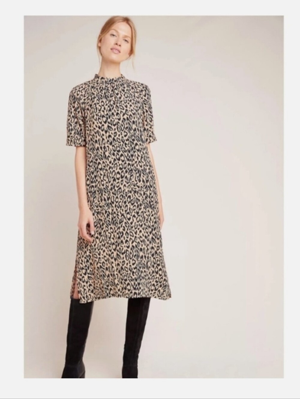 Anthro Animal Print Midi Dress - Picture 5 of 11